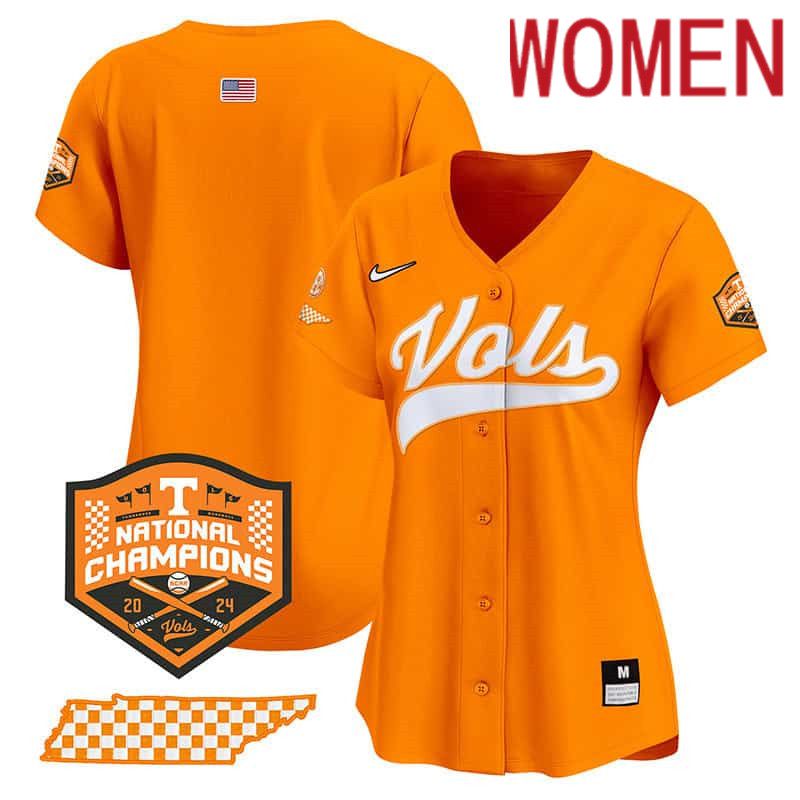 Women Tennessee Volunteers Blank Orange 2024 Nike Champions Vapor Premier Limited NCAA Jersey->women nfl jersey->Women Jersey